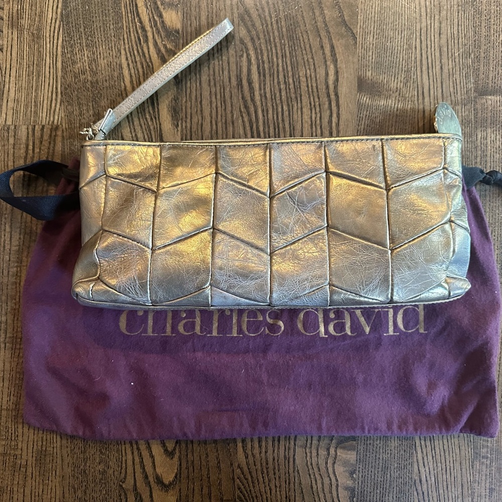 Charles David Metallic Gold Clutch